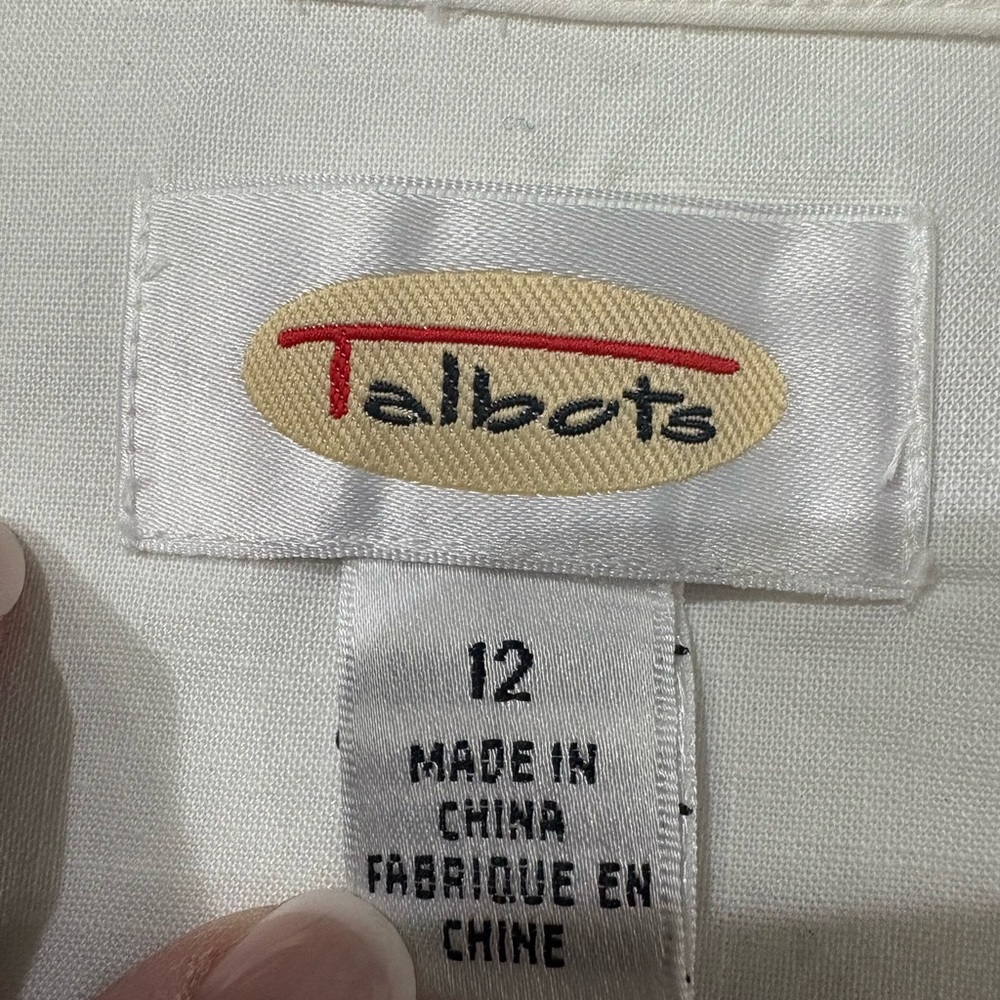 Talbots White Button-Down Double Weave Women's Sh… - image 2